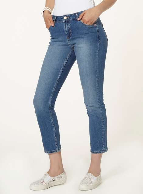 New Midwash Fasion Straight Leg Jeans